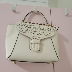 Coach White flower appliqué top handle